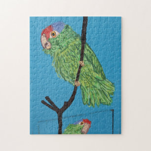 green parrot jigsaw puzzle