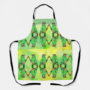 Green parrots apron