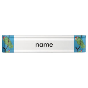 green parrots nameplate