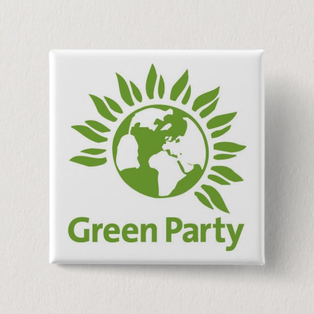 Green Party 15 Cm Square Badge (Front)