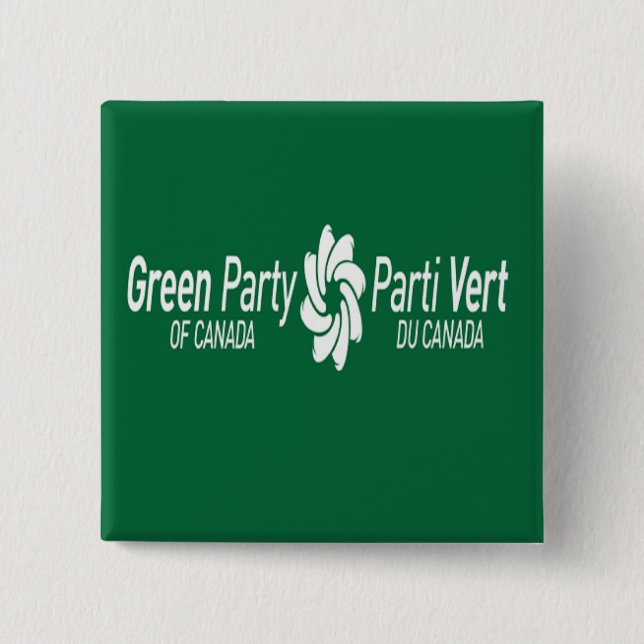 Green Party of Canada Parti Vert du Canada Logo 15 Cm Square Badge (Front)