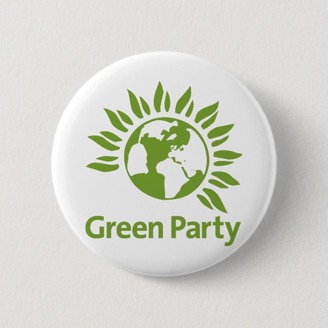 Green Party of England and Wales 6 Cm Round Badge (Front)