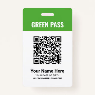 Green Pass Vaccination Certificate PVC Printed ID Badge