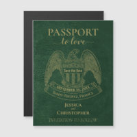 Green Passport Destination Wedding Save the Date