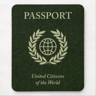 green passport mouse pad