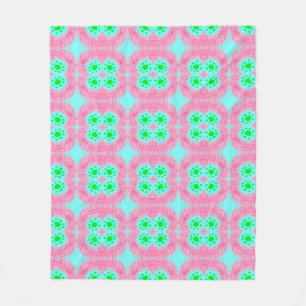 Green pastel cover, tribal ikat print. Modern styl Fleece Blanket