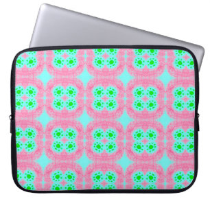 Green pastel cover, tribal ikat print. Modern styl Laptop Sleeve