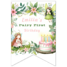 Green Pastel Fairy First Birthday -