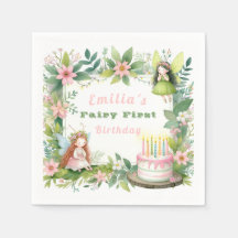 Green Pastel Fairy First Birthday -