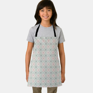 Green Pastel Floral Tiles Apron
