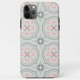 Green Pastel Floral Tiles iPhone 11 Pro Max Case