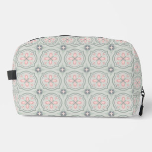 Green Pastel Floral Tiles Dopp Kit