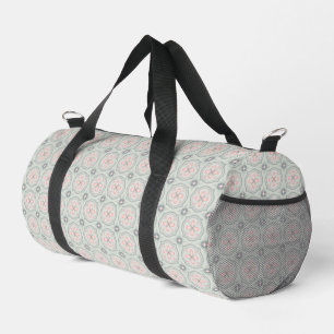 Green Pastel Floral Tiles Duffle Bag