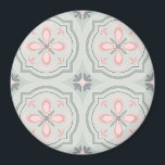 Green Pastel Floral Tiles Magnet<br><div class="desc">cool floral shapes pattern</div>