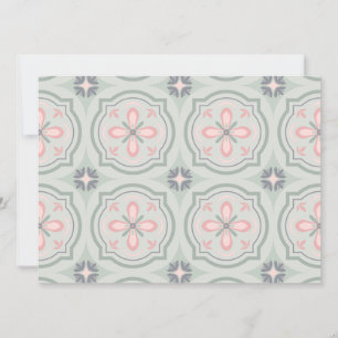 Green Pastel Floral Tiles Save The Date