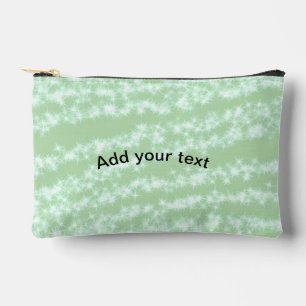 Green pastel glitter sparkle name text boho retro accessory pouch