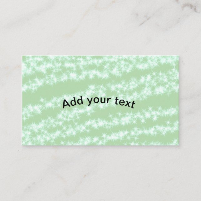 Green pastel glitter sparkle name text boho retro  business card (Front)
