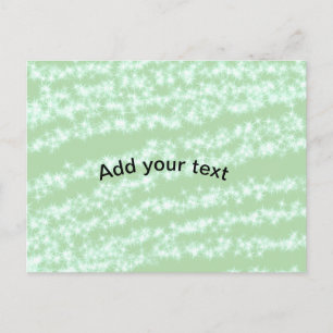 Green pastel glitter sparkle name text boho retro holiday postcard