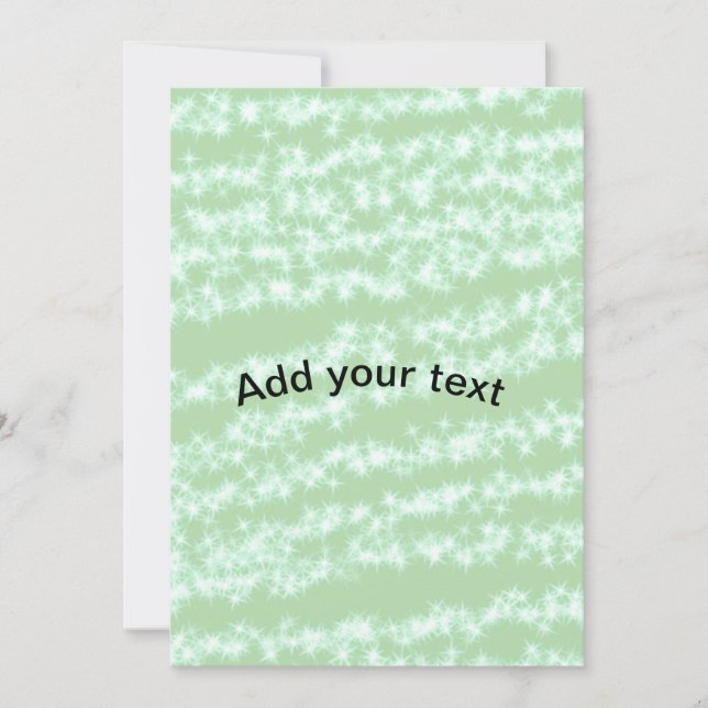 Green pastel glitter sparkle name text boho retro  invitation (Front)