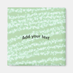Green pastel glitter sparkle name text boho retro magnet