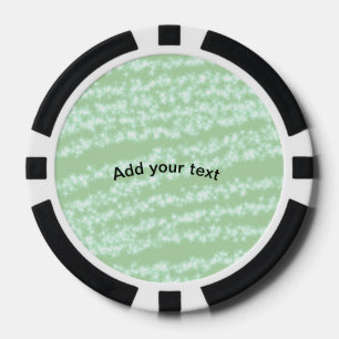 Green pastel glitter sparkle name text boho retro poker chips