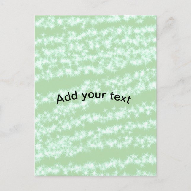 Green pastel glitter sparkle name text boho retro  postcard (Front)
