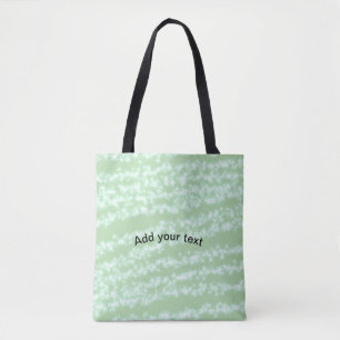 Green pastel glitter sparkle name text boho retro tote bag