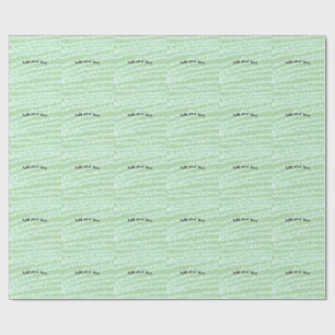 Green pastel glitter sparkle name text boho retro wrapping paper