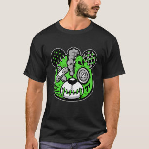 Green Pastel Goth Creepy Bear Face Spooky Costume T-Shirt