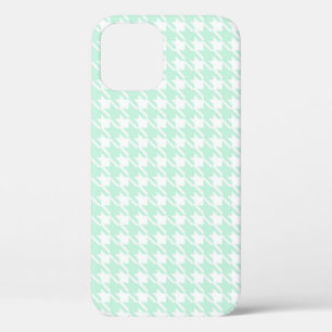 Green Pastel Houndstooth Pattern iPhone 12 Case