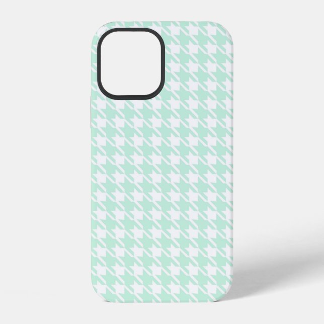 Green Pastel Houndstooth Pattern iPhone Case (Back)