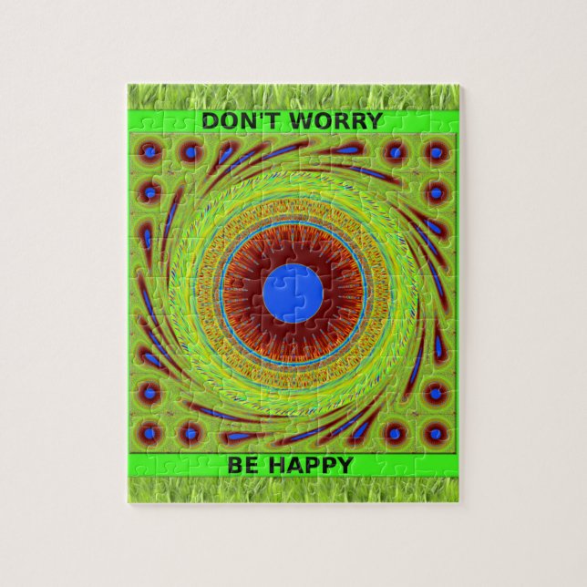 Green Pasture Have a Nice Day Dont Worry Be Happy. Jigsaw Puzzle (Vertical)