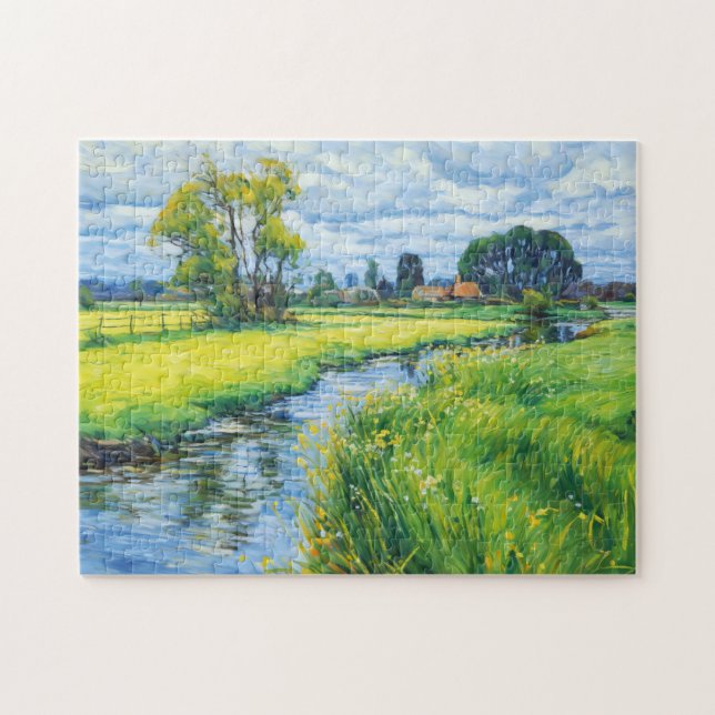 Green Pastures Along the Havel River Jigsaw Puzzle (Horizontal)