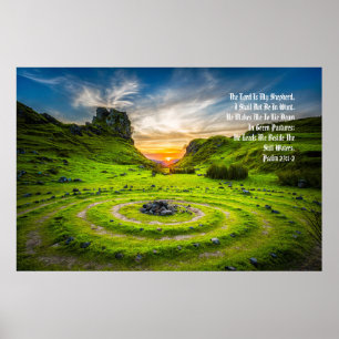 "Green Pastures" Psalm 23:1-2 Anointed Prophetic Poster