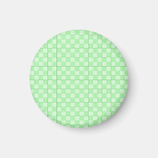 Green Patchwork Pattern Magnet (Front)