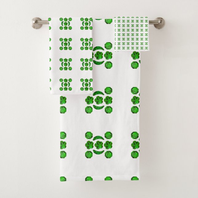 Green Pattern Bath Towel Set (Insitu)