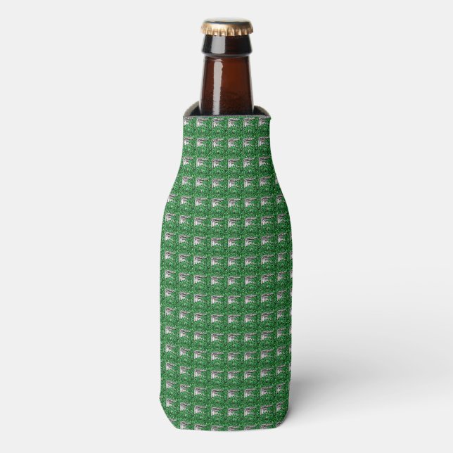 Green Pattern Bottle Cooler (Bottle Front)