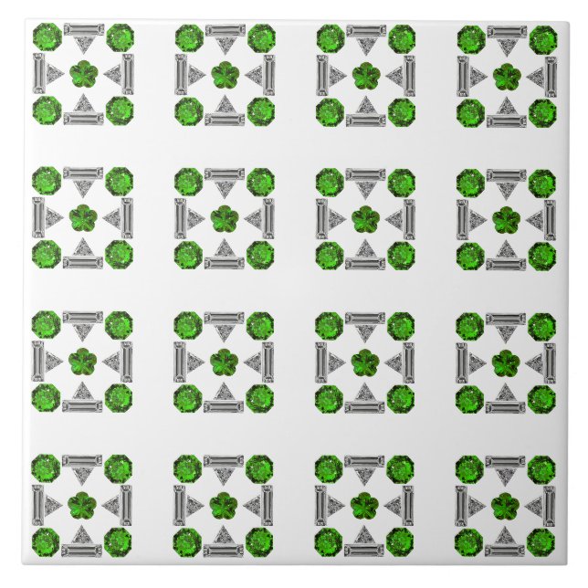 Green Pattern Ceramic Tile (Front)