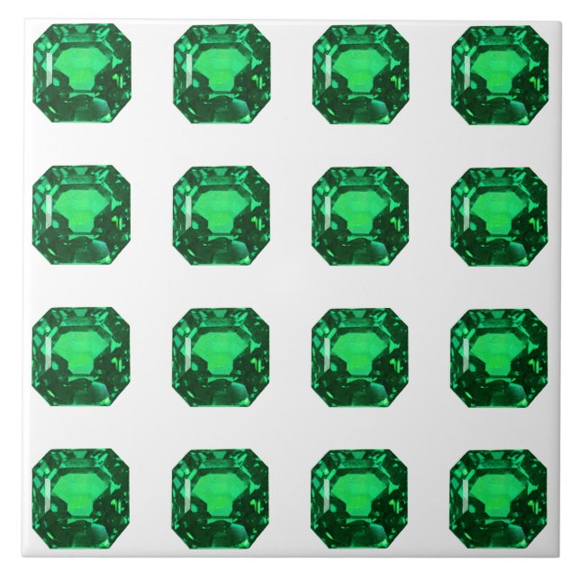 Green Pattern Emerald Ceramic Tile (Front)