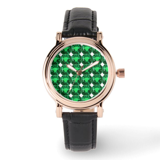 Green Pattern Emerald Watch (Front)
