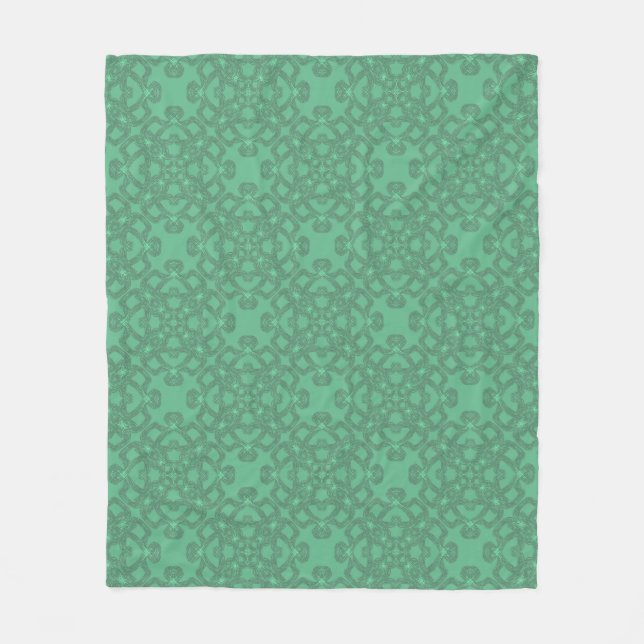 Green pattern fleece blanket (Front)