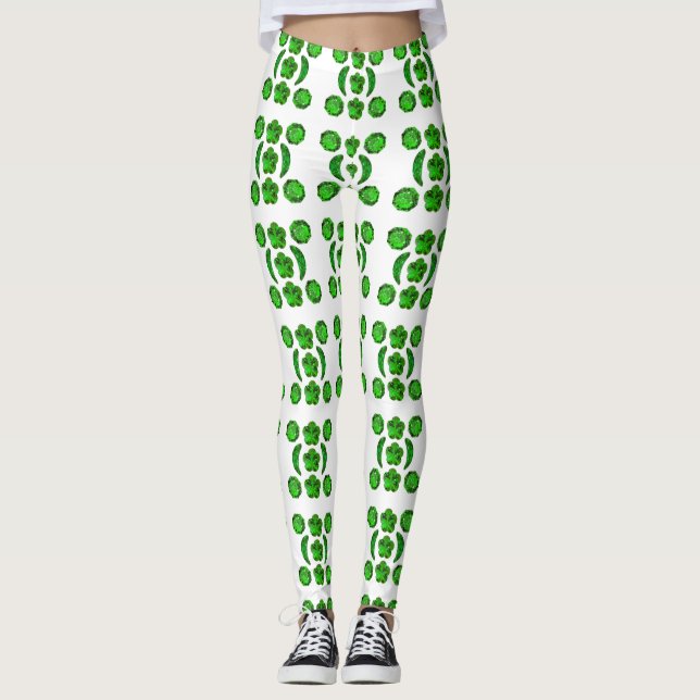 Green Pattern Leggings (Front)