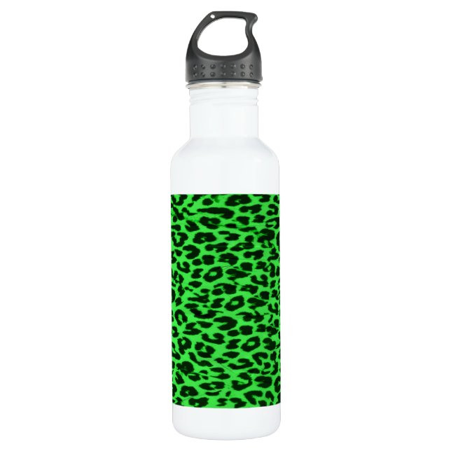 Green pattern leopard fur abstract texture 710 ml water bottle (Front)