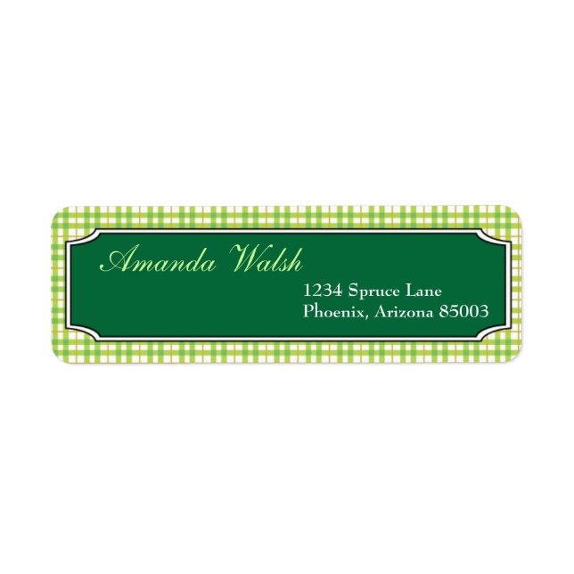 Green Pattern -Return Address labels (Front)