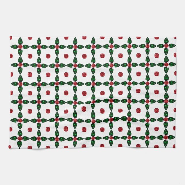 Green Pattern Tea Towel (Horizontal)