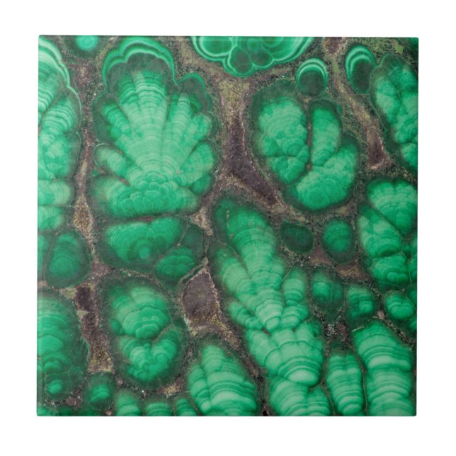 Green Patterned Malachite Ceramic Tile (Front)