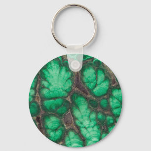 Green Patterned Malachite Key Ring