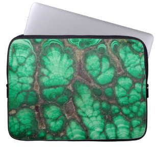 Green Patterned Malachite Laptop Sleeve