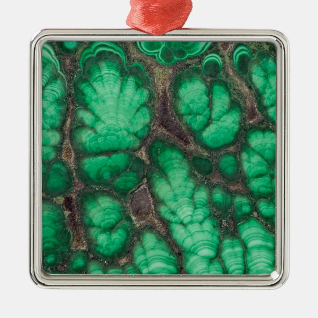 Green Patterned Malachite Metal Ornament (Front)
