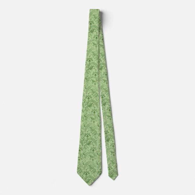 Green patterned neck tie (Front)